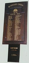 Dows Creek Community Hall Honour Board